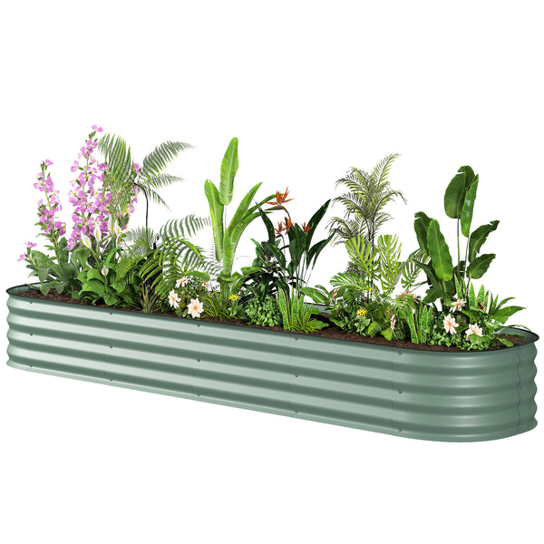 Kit de jardinière surélevée galvanisée avec bordure de sécurité, verte