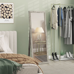Miroir intégral pour chambre à coucher, salon, grain de bois gris