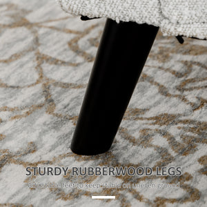 Banc de rangement rembourré avec accoudoirs, blanc crème