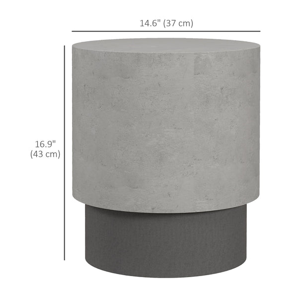 Table d'appoint légère finition béton avec 4 pieds réglables