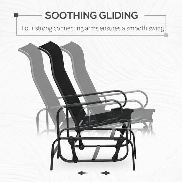Fauteuil à bascule en tissu mesh respirant, noir
