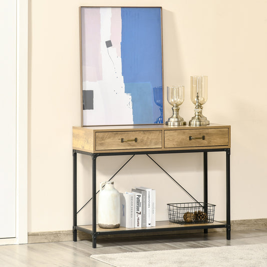 Console d'entrée avec tiroirs, étagère de rangement pour salon, couloir, chambre, marron