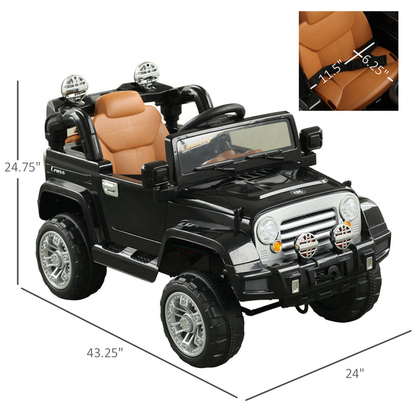 Voiture électrique 12 V pour enfants, modèle Jeep Power Wheels avec télécommande, noir
