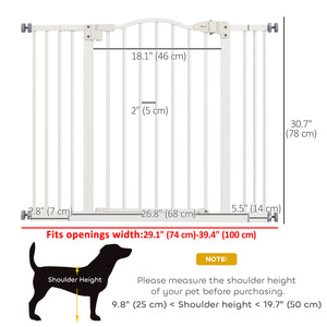Barrière pour chien extra haute avec porte, blanche