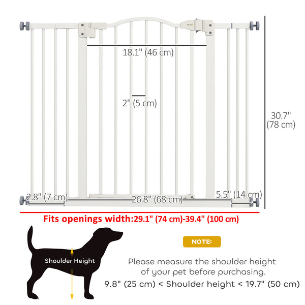 Barrière pour chien extra haute avec porte, blanche
