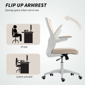 Ergonomic office chair with lumbar support, beige
