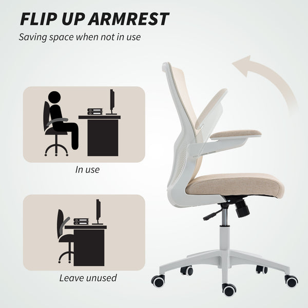Ergonomic office chair with lumbar support, beige