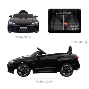 Voiture électrique pour enfants, 12 V, 5 km/h, avec suspension, klaxon, noire