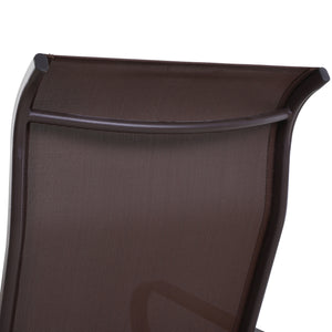 Fauteuil de jardin en tissu maille respirant, siège à bascule pour patio, cour, porche, marron