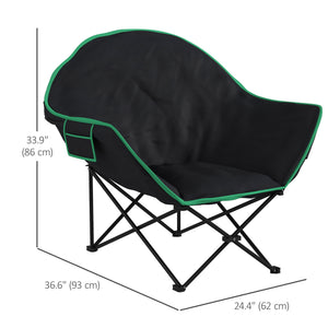 Chaise de camping pliable rembourrée en forme de soucoupe