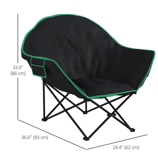 Chaise de camping pliable rembourrée en forme de soucoupe