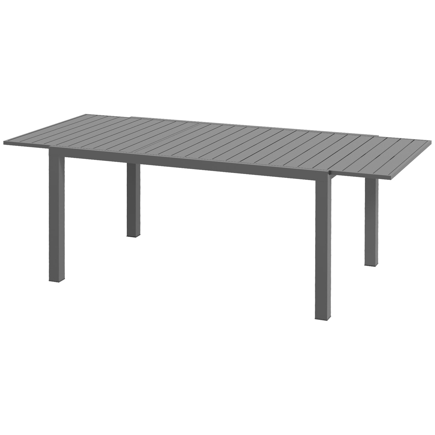 Outsunny Aluminum Outdoor Dining Table for 6-8 People, Extendable Patio Table for Garden, Lawn and Balcony, Charcoal Grey
