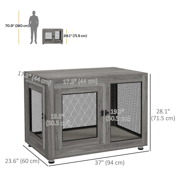 Meuble cage avec coussin imperméable, gris