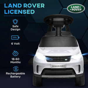Land Rover 6V Toddler Ride-On with Musical Horn, White
