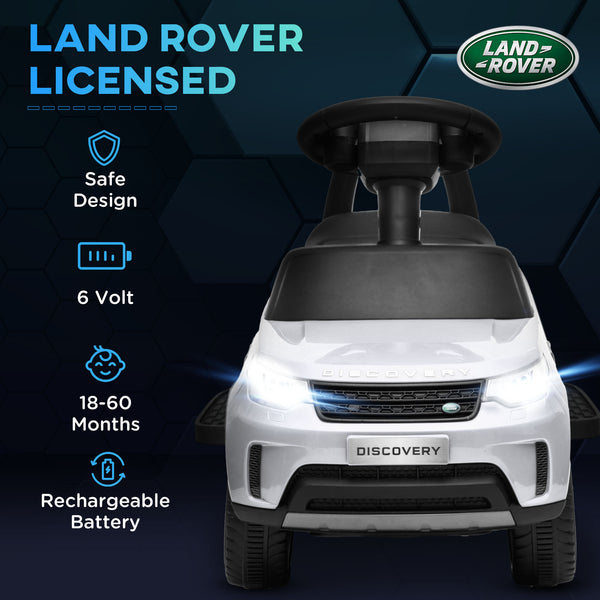 Land Rover 6V Toddler Ride-On with Musical Horn, White