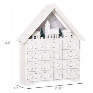 24-day white Christmas Advent calendar with lights