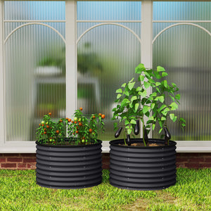 Ensemble de 2 bacs à jardin surélevés avec bordure de sécurité