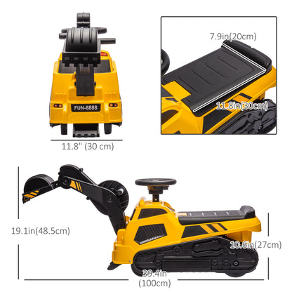 3 in 1 Excavator Bulldozer Rolling Compactor with Music, for 18-48 Months, Yellow