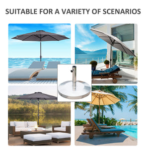 Pied de parasol rond en ciment, argent