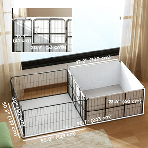Caisse de mise bas à 7 panneaux avec tapis absorbants lavables