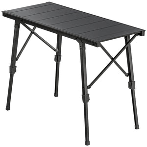 Folding picnic table with removable trays and non-slip feet