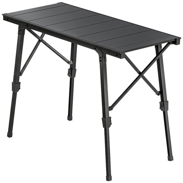 Folding picnic table with removable trays and non-slip feet