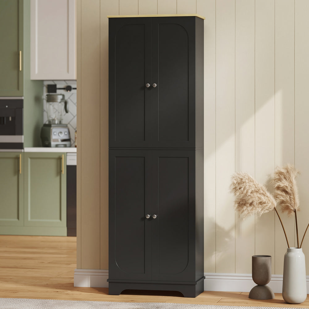Storage cabinet with adjustable shelves and 4 doors, black.