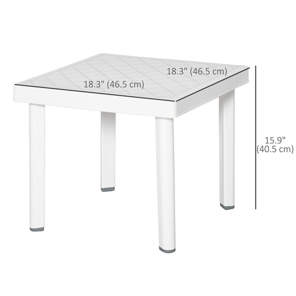 Table d'appoint de jardin en plastique, blanche