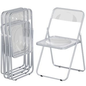 Lot de 4 chaises pliantes transparentes en acrylique