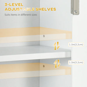 Armoire murale de salle avec étagère, blanche