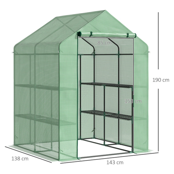 Portable garden greenhouse with 8 shelves