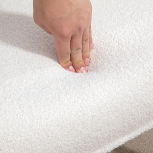 Fauteuil d'appoint Sherpa rembourré à oreilles moelleux, blanc crème
