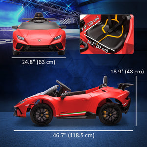 Licensed Lamborghini Huracan 12V with remote control, red