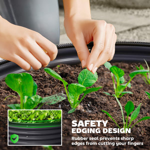 Ensemble de 2 bacs à jardin surélevés avec bordure de sécurité