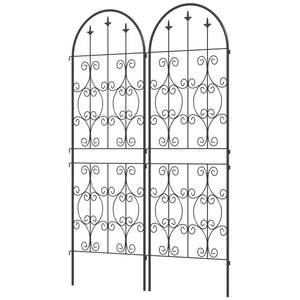 Ensemble de 2 treillis de jardin en métal, noir