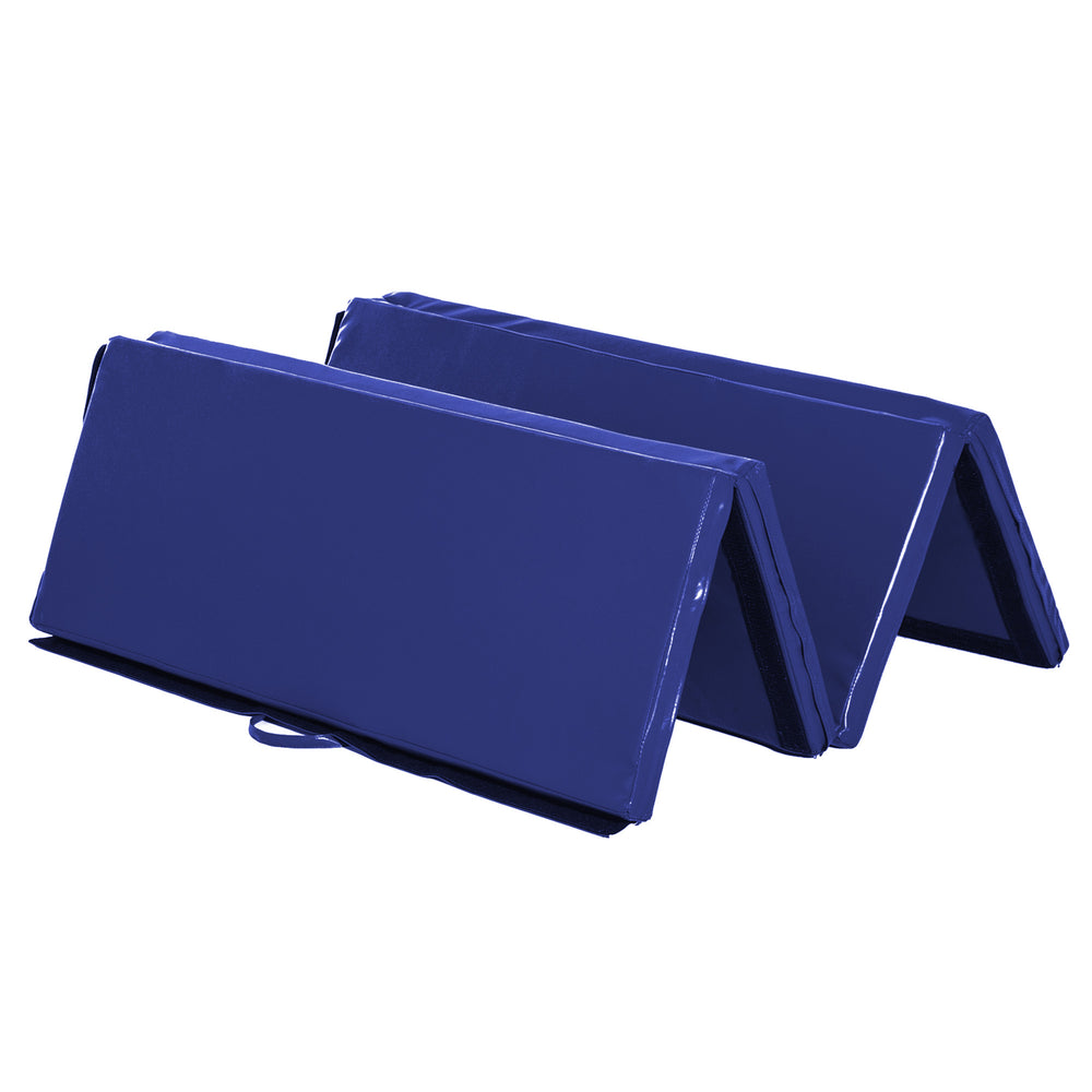 Tapis de gymnastique pliable 4'x6'x2'', avec poignées de transport, bleu