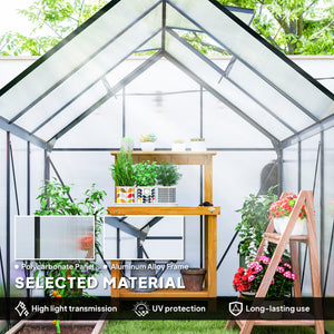 Polycarbonate greenhouse with adjustable roof ventilation