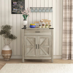 Country-style sideboard with drawer and shelf