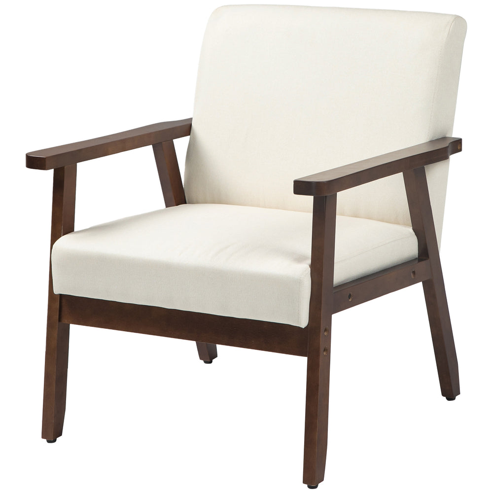 Fauteuils d'appoint modernes avec assise rembourrée, blanc crème