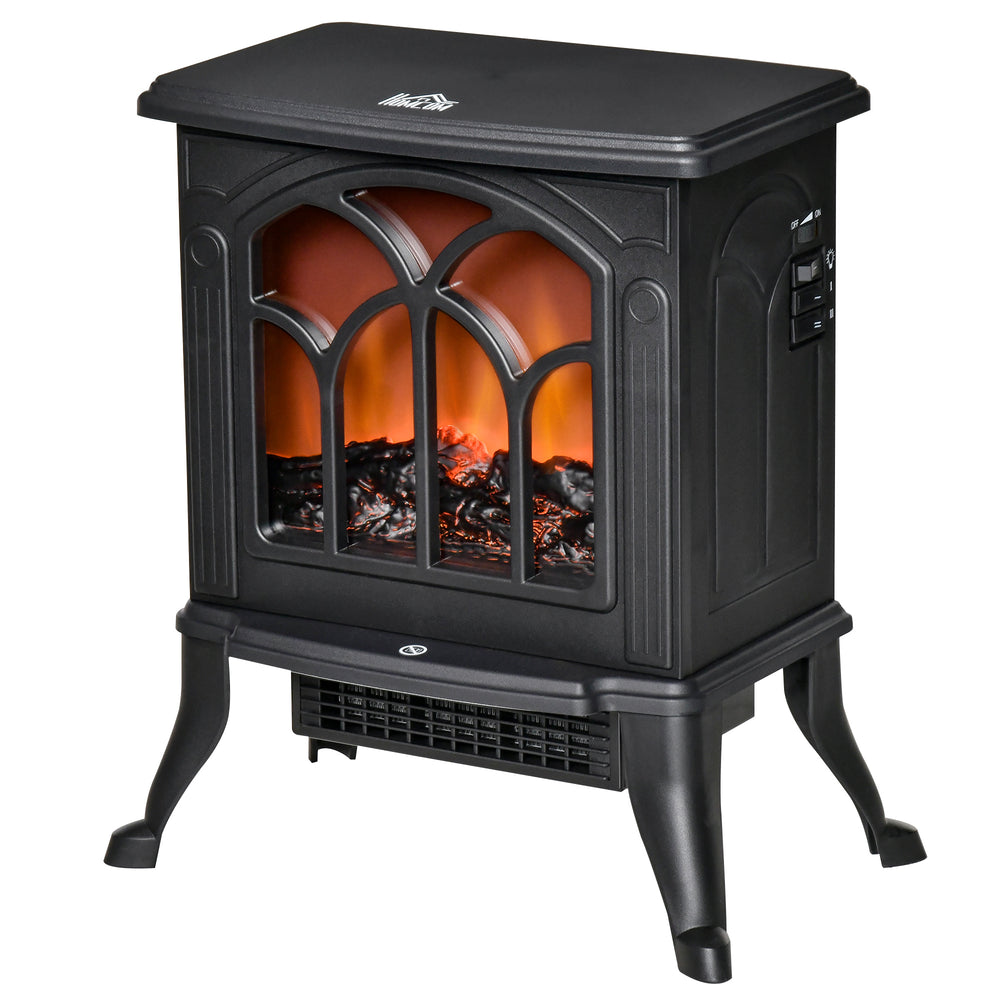 Cheminée électrique autonome avec flamme réaliste 750 W/1 500 W, noir