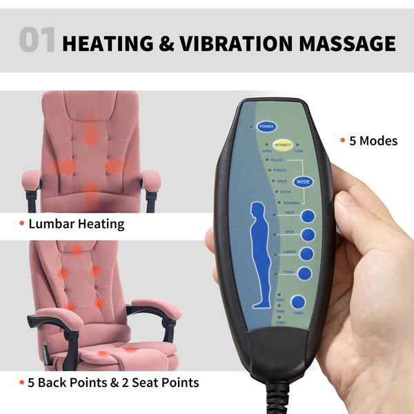 7-point vibrating massage chair, pink