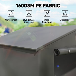 Waterproof portable garden shed with roll-up zip door, dark grey