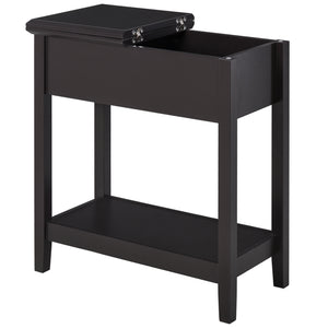 Table d'appoint avec plateau rabattable, café foncé