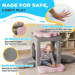 Jouets d'escalade 12 pièces avec piscine à balles (balles non-incluses), gris