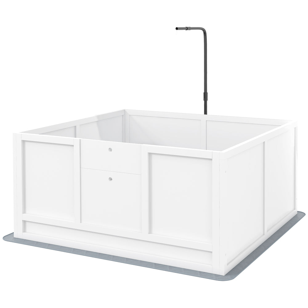 Caisse de mise bas avec support lumineux rétractable et tapis imperméable