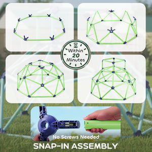 Qaba Climbing Dome, 6FT Geometric Dome Climber, Indoor Outdoor Jungle Gym Playground for Kids 3-8 Boys Girls, Green