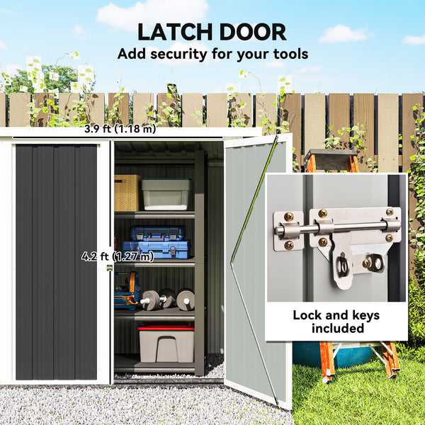 Abri de jardin en métal avec double porte, noir