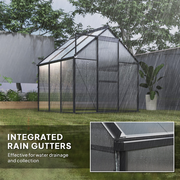 Polycarbonate greenhouse with adjustable roof ventilation