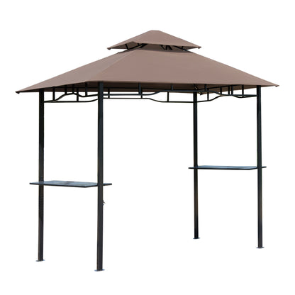8' x 5' BBQ Tent with Two Tier Canopy for Outdoor Sun Shade