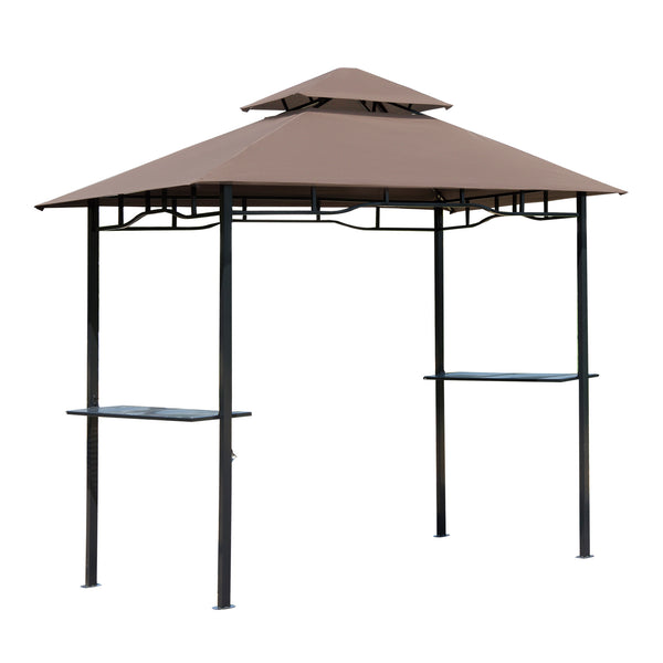 Tente de barbecue 8' x 5' avec auvent à deux niveaux pour pare-soleil extérieur